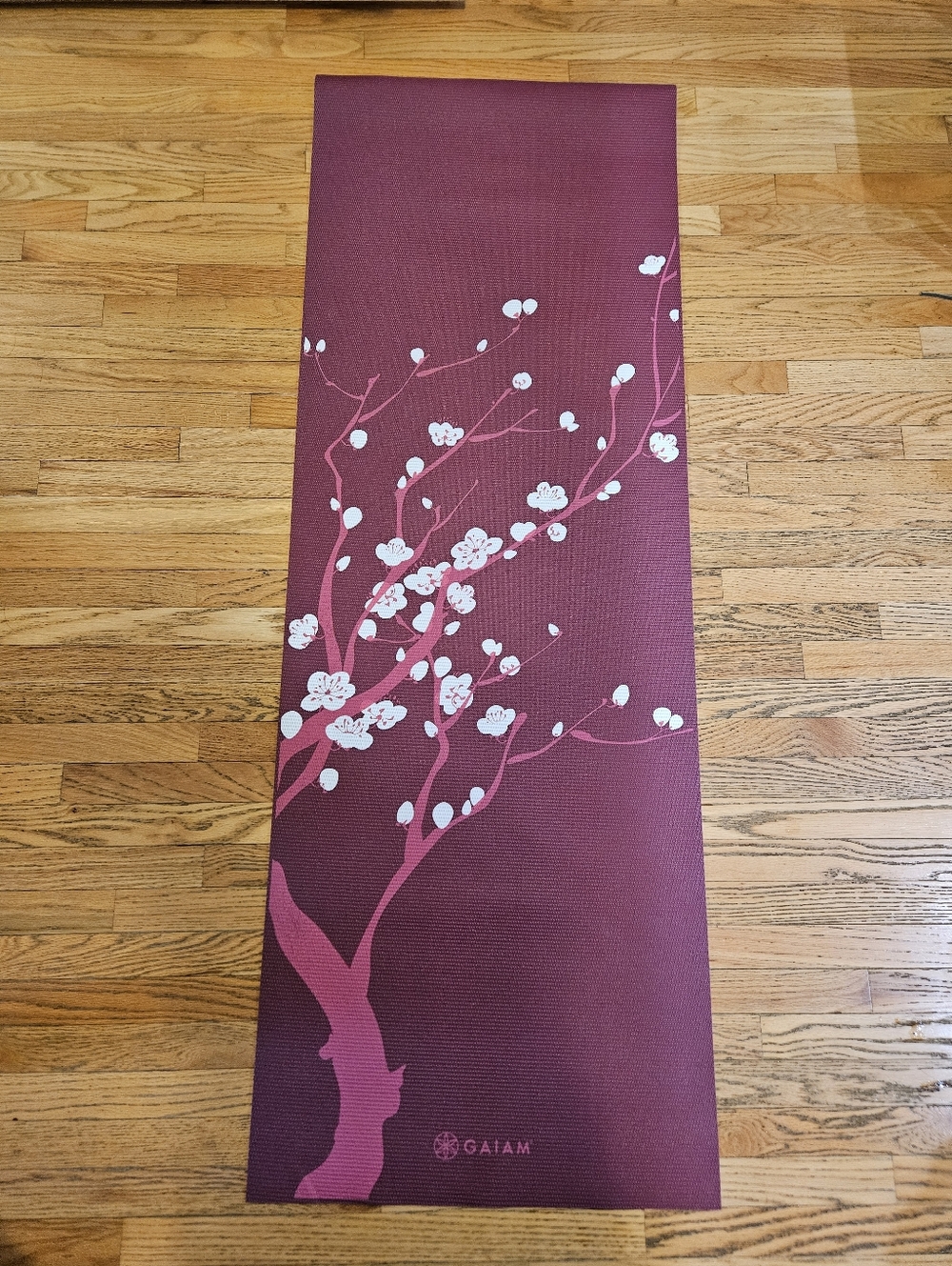 GAIAM Plum and Pink Blossom Yoga Mat